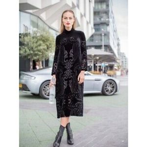 Zara Silk Devore Velvet Maxi Dress